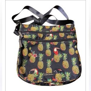 Vera Bradley Toucan pineapple party design over the‎ shoulder, Crossbody purse.